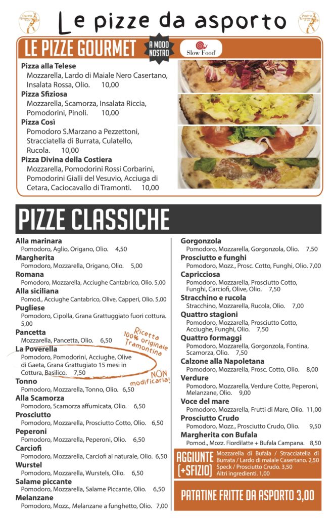 Menu Consegna a domicilio